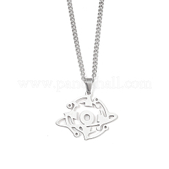 Non-Tarnish 201 Stainless Steel Pendant Necklaces for Man&nbsp;NJEW-Q336-02J-P