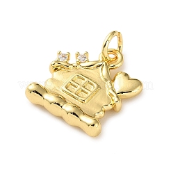 Brass Micro Pave Cubic Zirconia Pendants&nbsp;LS-KK-I383-05G-05