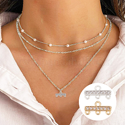 20Pcs 2 Colors Rack Plating Brass Micro Pave Clear Cubic Zirconia Rectangle Chandelier Component Links&nbsp;KK-GO0001-92