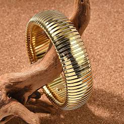 304 Stainless Steel Stretch Bracelets for Women Men&nbsp;BJEW-A031-02B-G