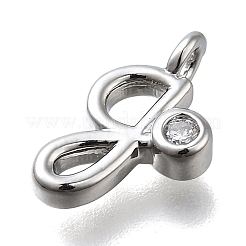 Brass Micro Pave Cubic Zirconia Pendants&nbsp;KK-B132-12P-G