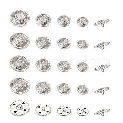 80Pcs 8 Style Brass Shank Buttons&nbsp;BUTT-TA0001-08S