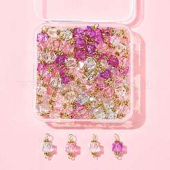 100Pcs Clear Acrylic Faceted Cube Connector Charms&nbsp;PALLOY-FS00042-01