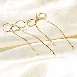 Bowknot Rack Plating Brass Stud Earrrings&nbsp;EJEW-Z085-01G