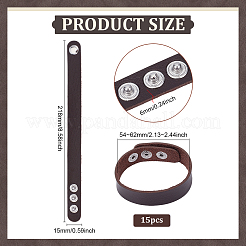 15Pcs Imitation Leather Simple Plain Cord Bracelet with Alloy Buckles&nbsp;BJEW-ME0001-06A