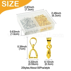 100Pcs 2 Colors Brass Ice Pick Pinch Bails&nbsp;IFIN-FS0001-48