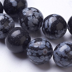 Natural Snowflake Obsidian Beads Strands&nbsp;G-D855-11-10mm