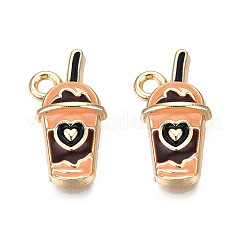 Eco-Friendly Zinc Alloy Milkshake Pendants&nbsp;X-ENAM-R051-16-01G-NR