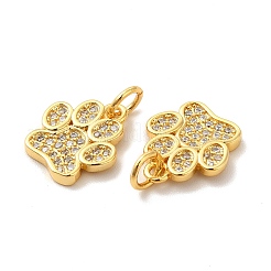 Rack Plating Brass Micro Pave Cubic Zirconia Charms&nbsp;X-KK-F851-07G