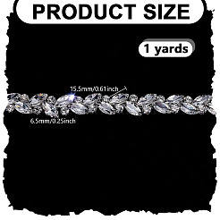 1 Yard Brass Glass Link Chains&nbsp;AJEW-AR0002-74