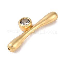 Brass Micro Pave Cubic Zirconia Beads&nbsp;KK-P283-18G