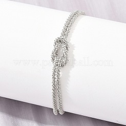 Brass Chain Knot 2-Strand Bracelets for Women&nbsp;KK-CBA68DA-17A-P