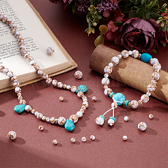 3 Styles Frosted Synthetic Gold Line Turquoise Beads&nbsp;G-PH0003-13