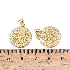 Brass Micro Pave Clear Cubic Zirconia Pendants&nbsp;KK-G544-36G