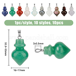 10Pcs 10 Styles Gemstone Pendants&nbsp;G-DC0001-34