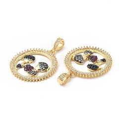 Brass Micro Pave Cubic Zirconia Pendants&nbsp;KK-H441-29G