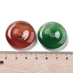 Natural Mixed Stone Donut/Pi Disc Charms&nbsp;G-P520-02
