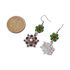 Christmas Glass Seed and Resin Imitation Pearl Dangle Earrings Sets for Women&nbsp;EJEW-JE06100