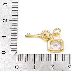 Brass Micro Pave Clear Cubic Zirconia Charms&nbsp;KK-E798-14G