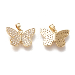 Brass Micro Pave Cubic Zirconia Pendants&nbsp;KK-K246-30G