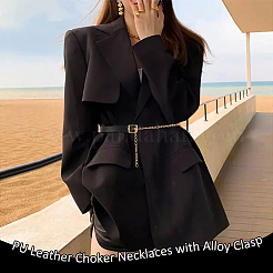 PU Leather Choker Necklaces with Alloy Clasp&nbsp;LS-AJEW-WH0348-131A