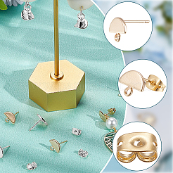 20Pcs 2 Colors Brass Stud Earring Findings&nbsp;KK-BBC0027-59
