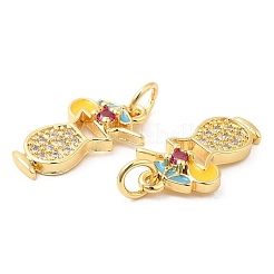 Brass with Cubic Zirconia Enamel Pendants&nbsp;KK-K343-06G