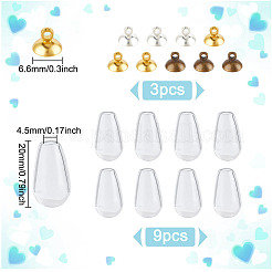 9Pcs 3 Styles Alloy Bead Cap Pendant Bails&nbsp;FIND-DR0001-20B