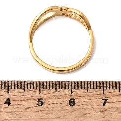 304 Stainless Steel Micro Pave Cubic Zirconia Finger Rings for Women&nbsp;RJEW-A104-01G