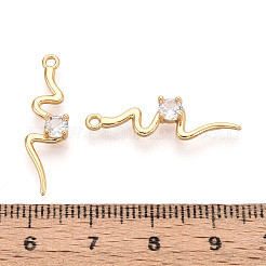 Brass Micro Pave Clear Cubic Zirconia Pendants&nbsp;KK-T078-01G-06