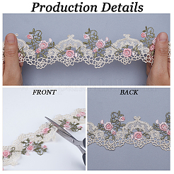 4 Yards 2 Colors Polyester Lace Trim Ribbons&nbsp;OCOR-GF0005-04
