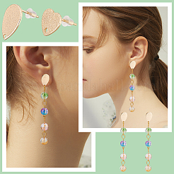 20Pcs 2 Style Brass Stud Earring Findings&nbsp;KK-DC0001-46