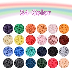 8400Pcs 24 Colors Handmade Polymer Clay Beads&nbsp;CLAY-YW0001-11B-4mm