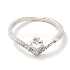 Brass Micro Pave Cubic Zirconia Rings for Women&nbsp;RJEW-E295-03P