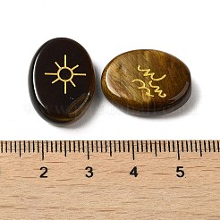 13Pcs Natural Tiger Eye Rune Stone&nbsp;G-C095-02E