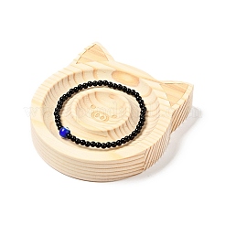 Pine Wooden Bangle Bracelet Finger Ring Diplay Holder Tray&nbsp;BDIS-D002-03B-02