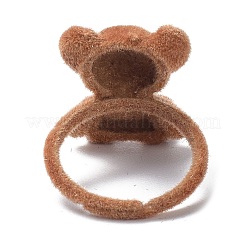 Bear Flocky Adjustable Ring for Teen Girl Women&nbsp;RJEW-G117-01A