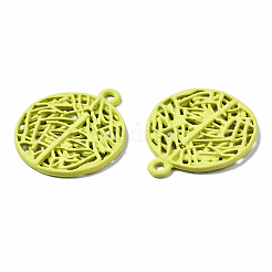 Spray Painted Alloy Pendants&nbsp;PALLOY-Q434-010F-NR