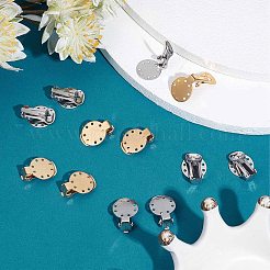 20Pcs 2 Colors 304 Stainless Steel Clip on Earring Pads&nbsp;STAS-SC0004-25