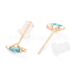 Cute Light Gold Plated Brass Stud Earrings&nbsp;EJEW-H106-02D