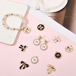 32Pcs 8 Styles Bowknot Theme Alloy Enamel Pendants&nbsp;ENAM-SC0006-71