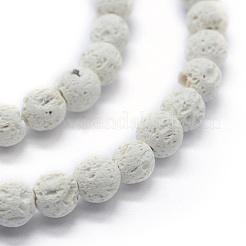 Synthetic Lava Rock Round Beads Strands&nbsp;X-G-E508-04-6mm-1