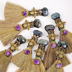Natural Labradorite Heart Magic Broom&nbsp;PW-WG27934-01
