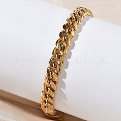 304 Stainless Steel Cuban Link Chain Bracelets for Women&nbsp;BJEW-G779-03G
