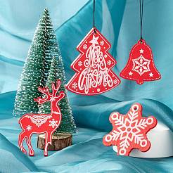 80Pcs 8 Style Wooden Pendants&nbsp;WOOD-LS0001-09