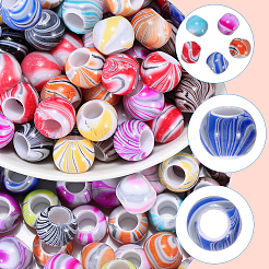 300Pcs Opaque Acrylic European Beads&nbsp;MACR-PA0001-66