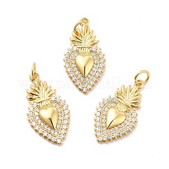 Rack Plating Brass Micro Pave Cubic Zirconia Pendants&nbsp;KK-K270-22G