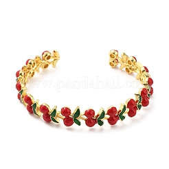 Brass Enamel Cuff Bracelets&nbsp;BJEW-L703-02A-G