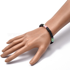 Handmade Polymer Clay Heishi Beads Stretch Bracelets&nbsp;BJEW-JB05305