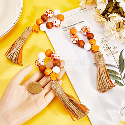 Wood Beaded Napkin Rings&nbsp;AJEW-SC00040